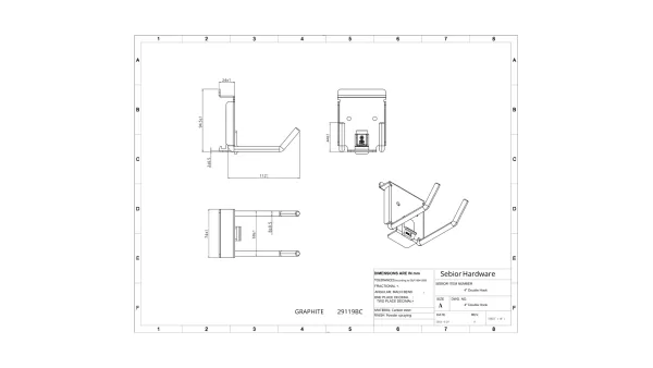 Sebior Hardware - Double Hook for Slatwall (RC)