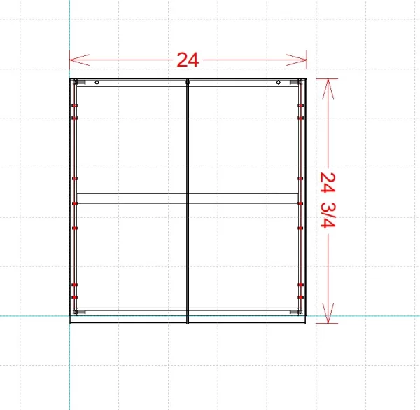 WALL CABINET 24W24H14D Measurments  - Wall Cabinet with Two Flat Doors
